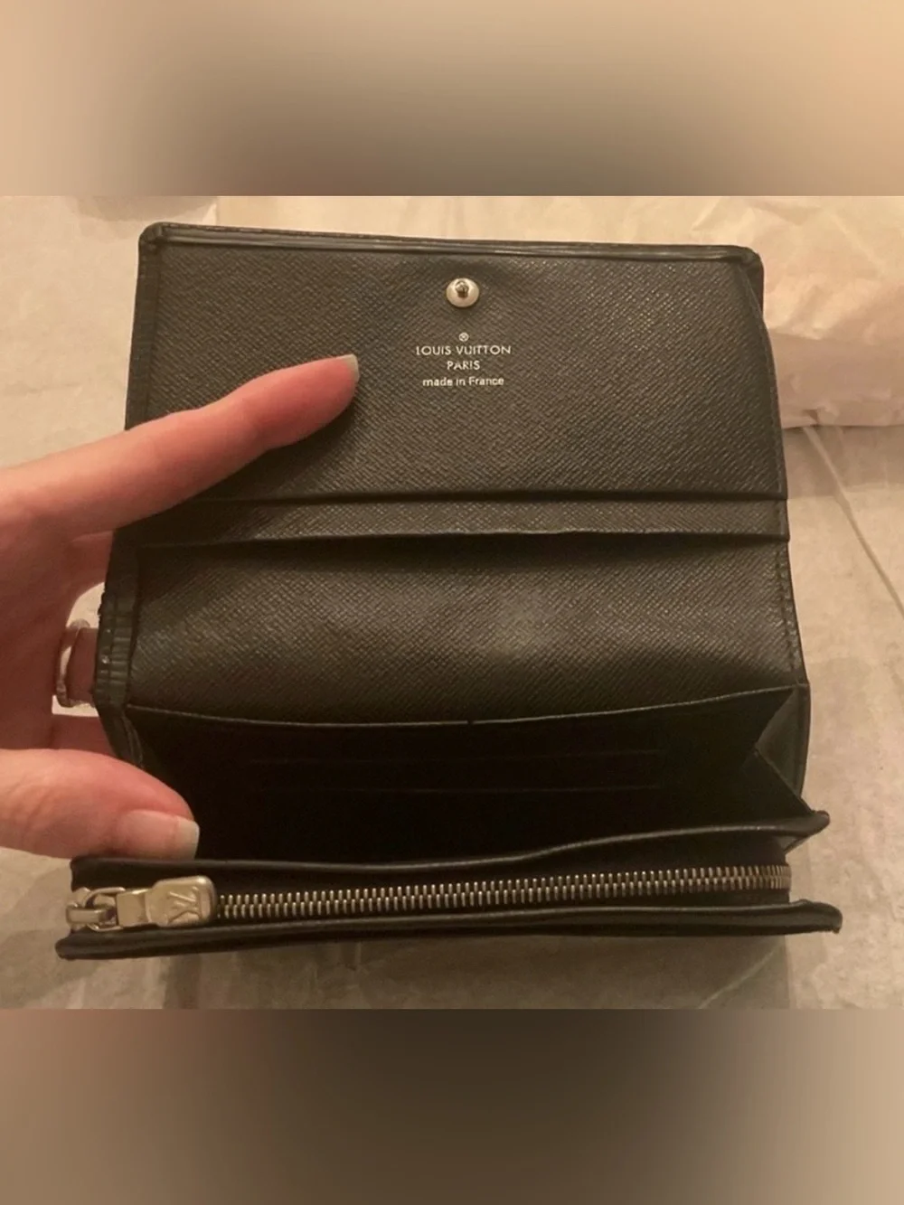 LOUIS VUITTON Alexandra Wallet Black Epi Leather Authenticated 2012 France